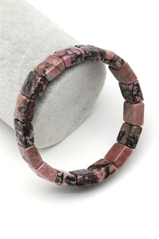 Rodonit Doğal Taş Bileklik 12 x 12 mm Özel Kesim - BLK-2420