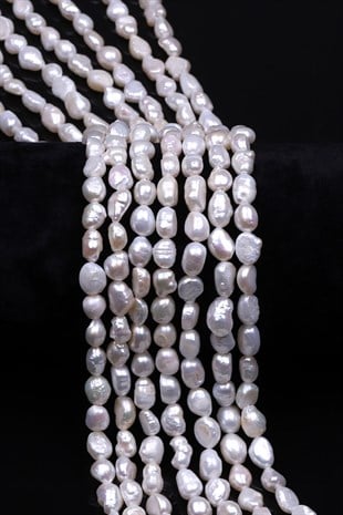 Sakız İnci Doğal Taş Dizi 6 x 8 mm Özel Kesim - DZ-1394
