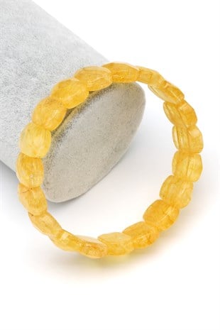 Sarı Kuvars Doğal Taş Bileklik 11 x 15 mm Özel Kesim - BLK-2416