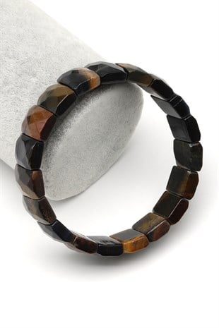 Siyah Kaplan Gözü Doğal Taş Bileklik 11 x 15 mm Özel Kesim - BLK-2402