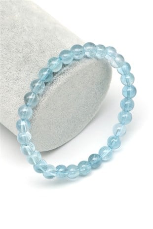 Topaz Doğal Taş Bileklik 6 mm Küre Kesim - BLK-2552