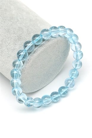 Topaz Doğal Taş Bileklik 8 mm Küre Kesim - BLK-2551