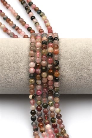 Turmalin Doğal Taş Dizi 4 mm Küre Kesim - DZ-0997