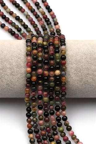 Turmalin Doğal Taş Dizi 5 mm Küre Kesim - DZ-0981