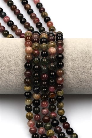 Turmalin Doğal Taş Dizi 7 mm Küre Kesim - DZ-0983