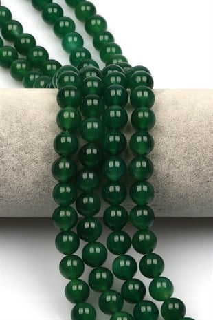 Yeşil Akik Doğal Taş Dizi 10 mm Küre Kesim - DZ-1058