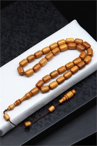 Zeytin Ağacı Tesbih 8 x 11 mm Kapsül Kesim - T-1911