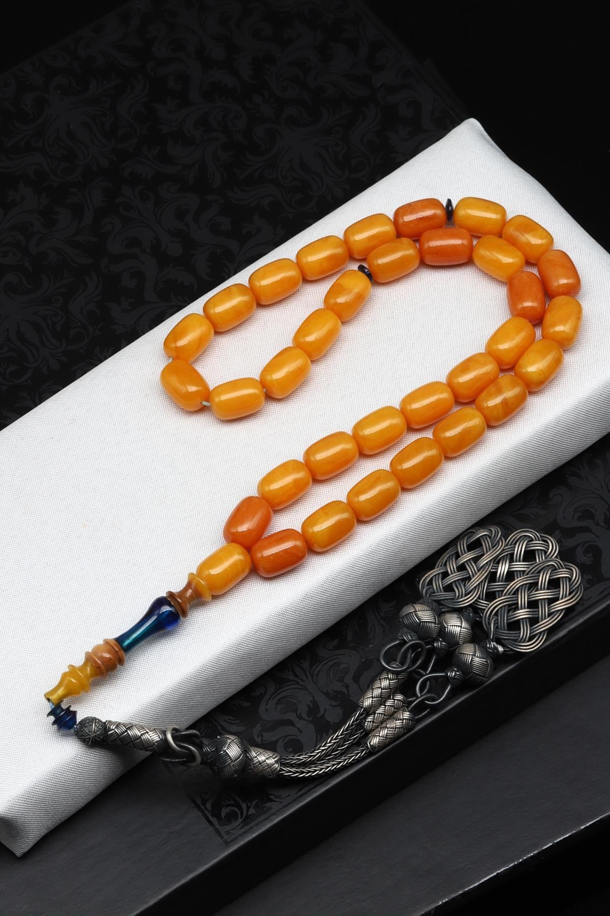 1000 Ayar Gümüş El Örmesi Kazaz Püsküllü Sıkma Küre Kesim Tesbih