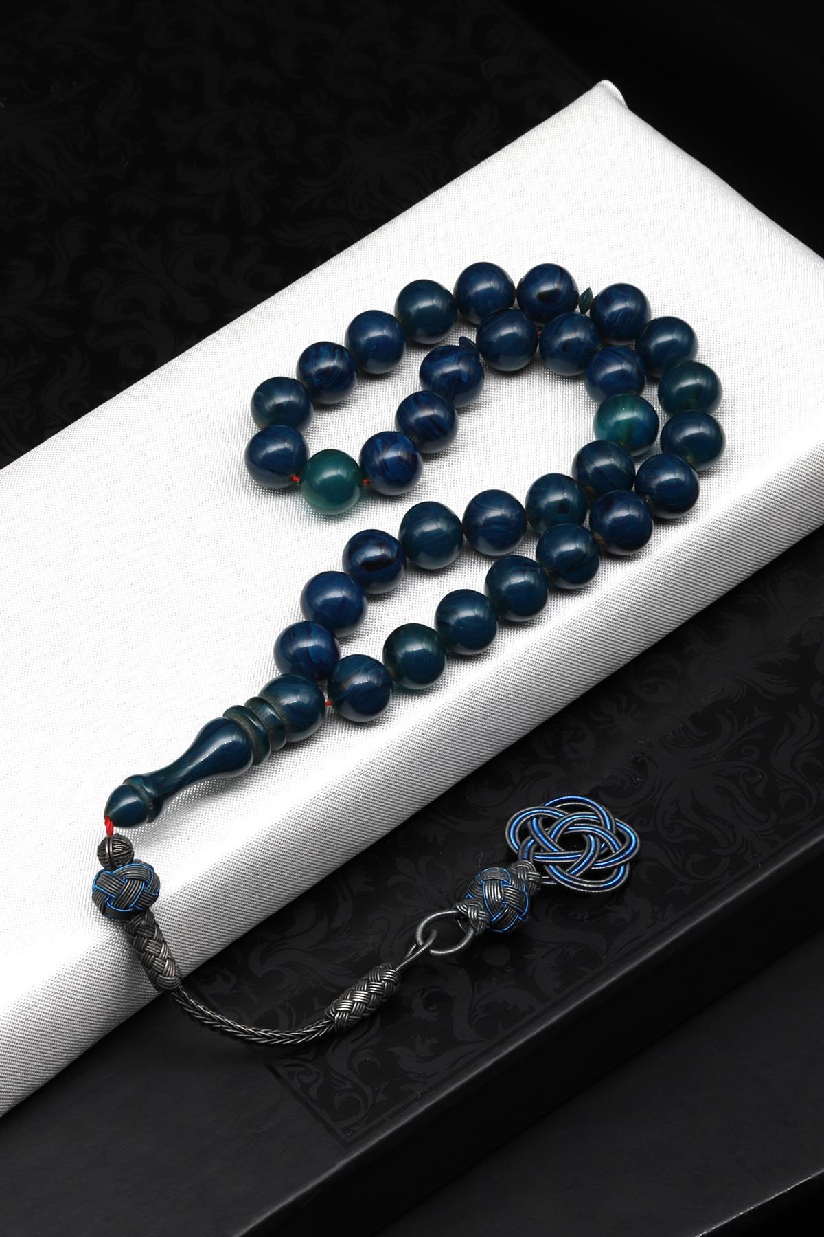 1000 Ayar Gümüş El Örmesi Kazaz Püsküllü Küre Kesim Sıkma Tesbih