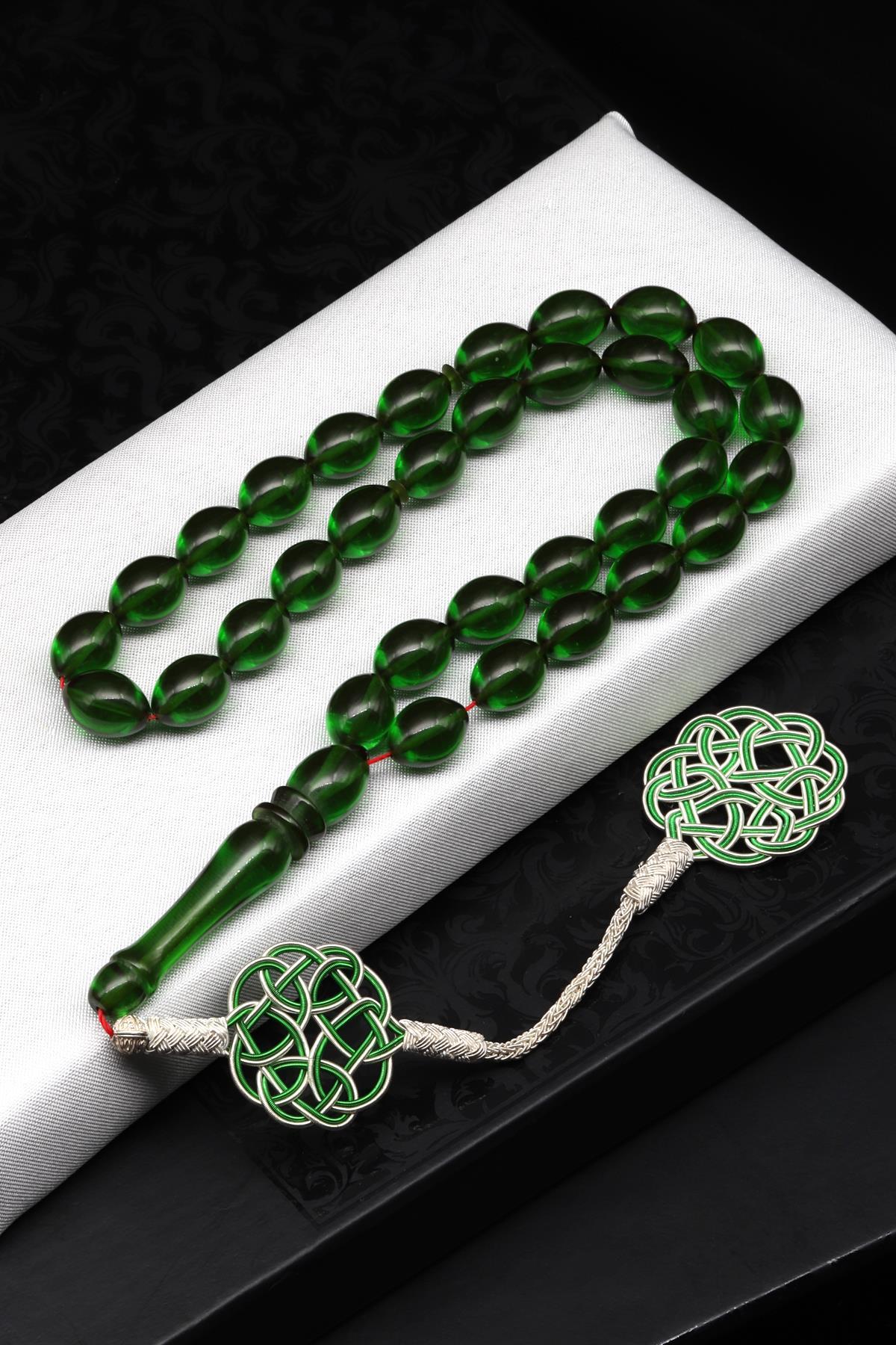 1000 Ayar Gümüş El Örmesi Kazaz Püsküllü Arpa Kesim Sıkma Tesbih