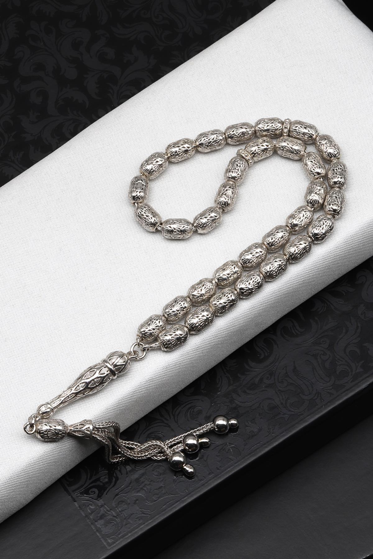 925 Ayar Gümüş Tesbih 5 x 8 mm Kapsül Kesim