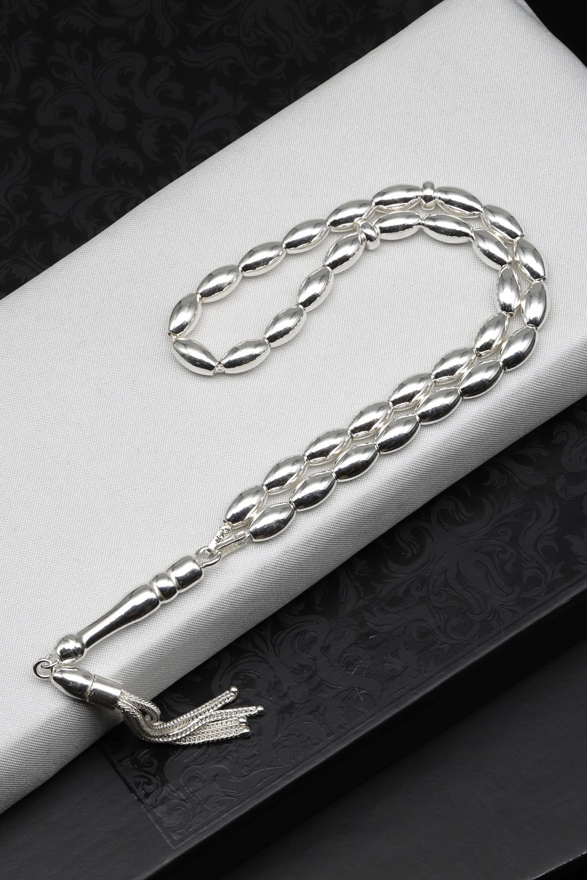 925 Ayar Gümüş Tesbih 5 x 9 mm Arpa Kesim