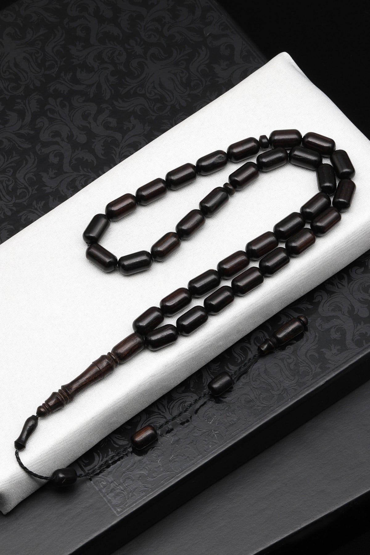 Abanoz Ağacı Tesbih 6 x 11 mm Kapsül Kesim - T-1825