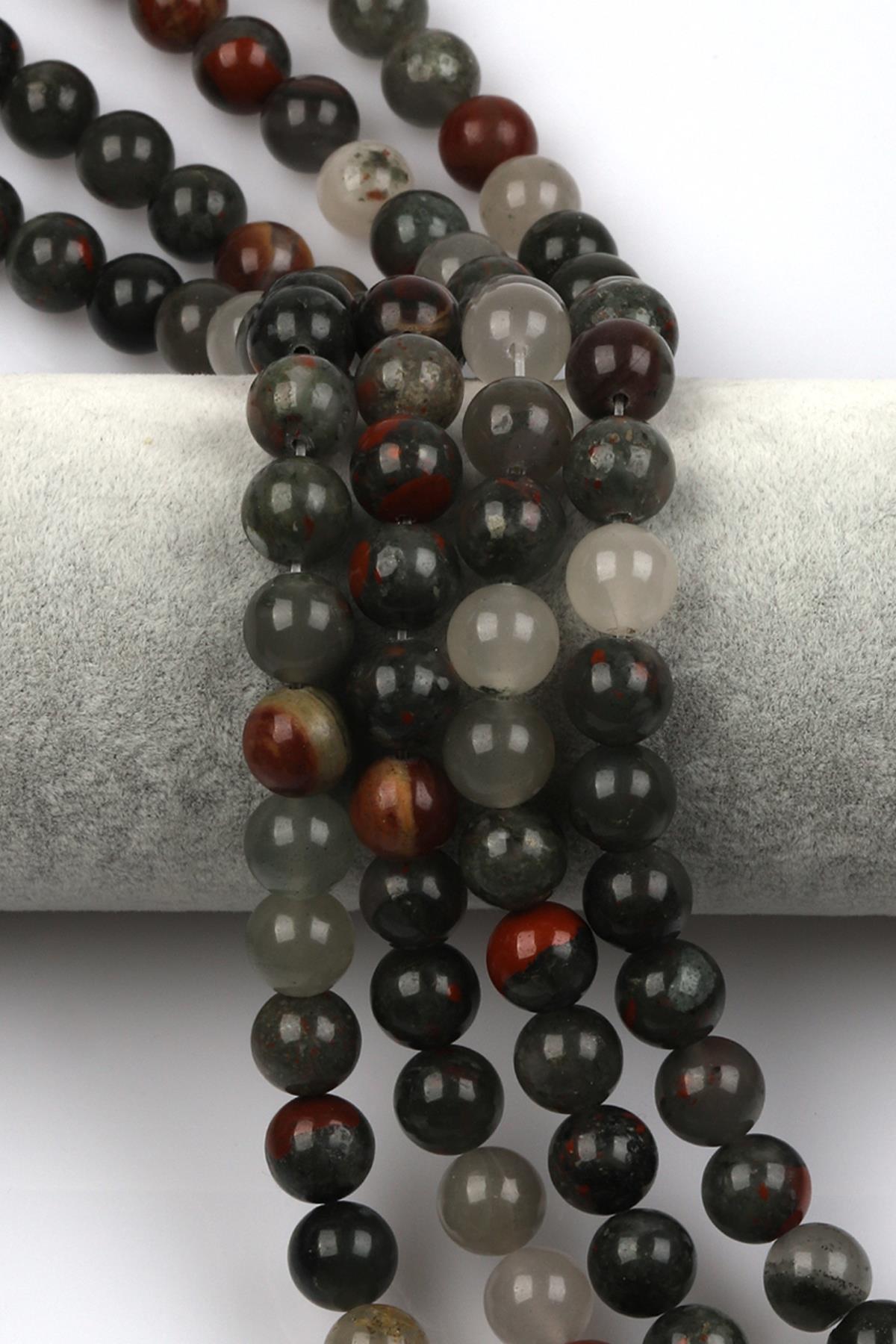 Afrika Kan Taşı Doğal Taş Dizi 10 mm Küre Kesim