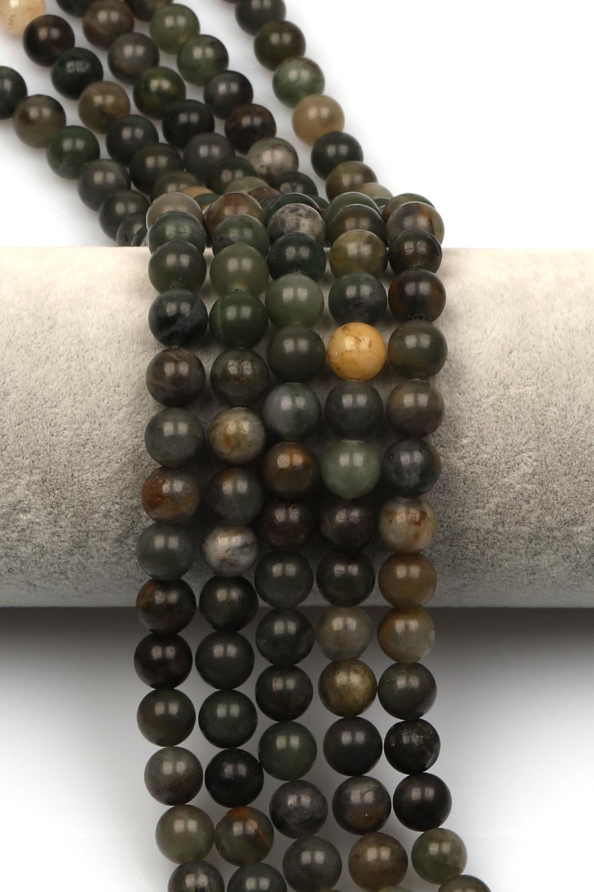 Afrika Yeşim Doğal Taş Dizi 8 mm Küre Kesim