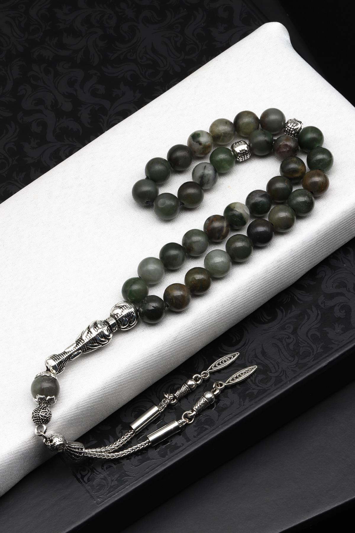 Afrika Yeşim Doğal Taş Tesbih 8 mm Küre Kesim