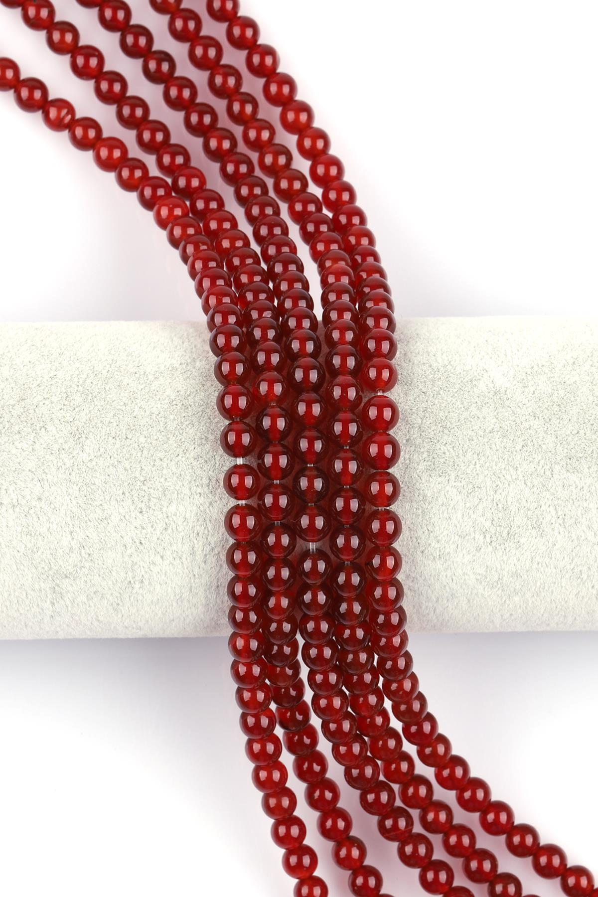 Akik ( A Kalite ) Doğal Taş Dizi 6 mm Küre Kesim