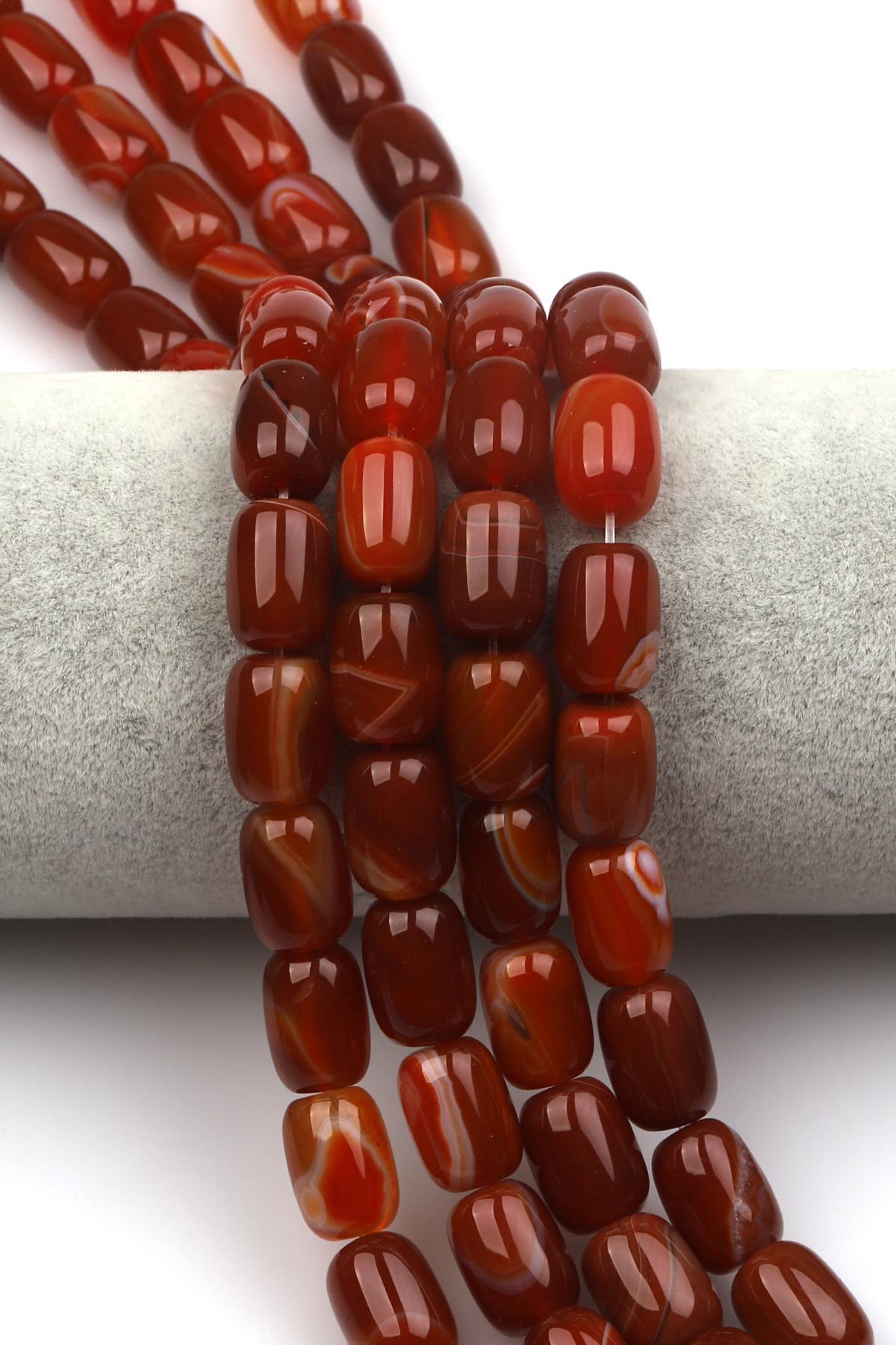 Akik ( AB Kalite ) Doğaltaş Dizi 10 x 15 mm Boru Kesim