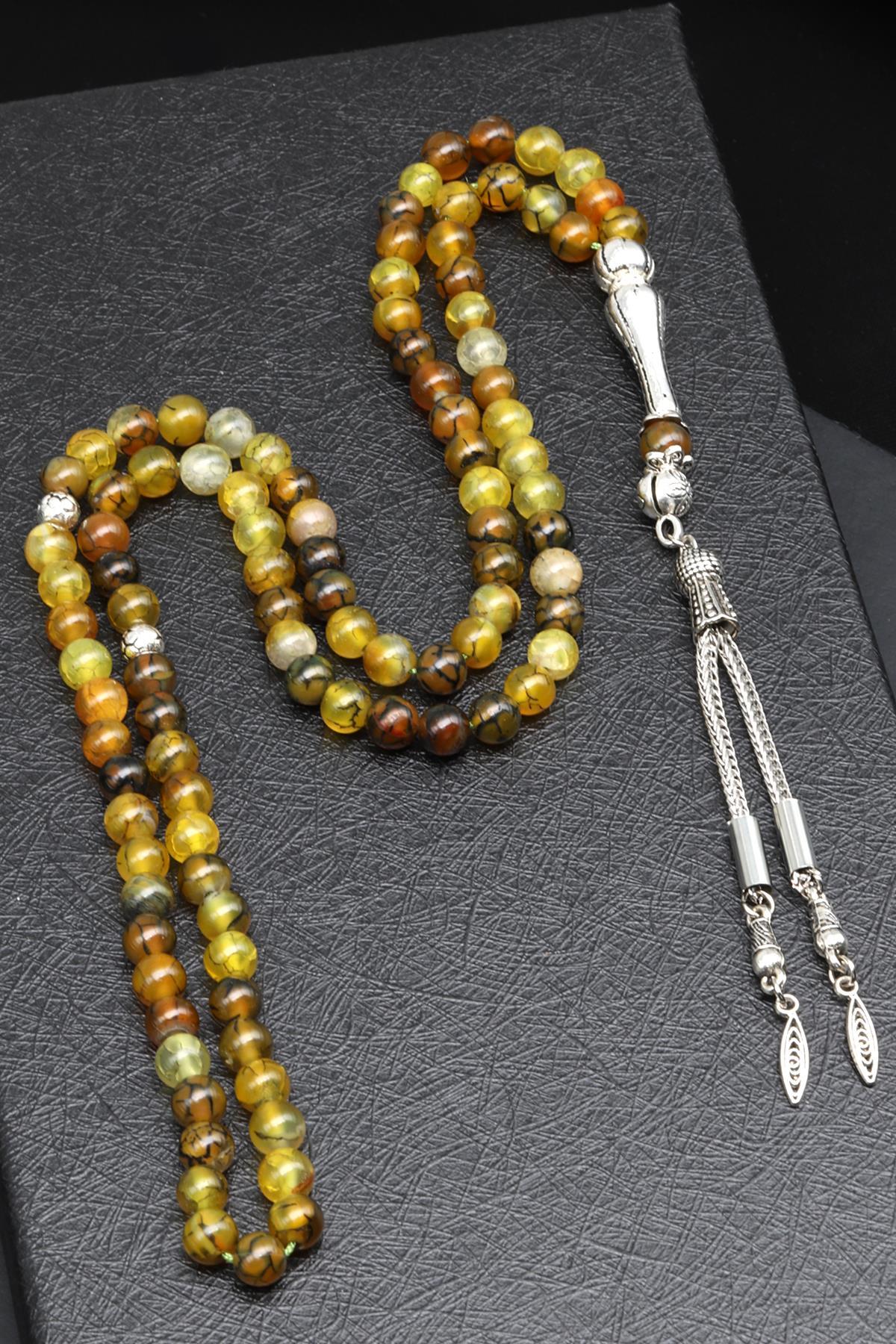 Akik Doğal Taş 99'Lu Tesbih 6 mm Küre Kesim