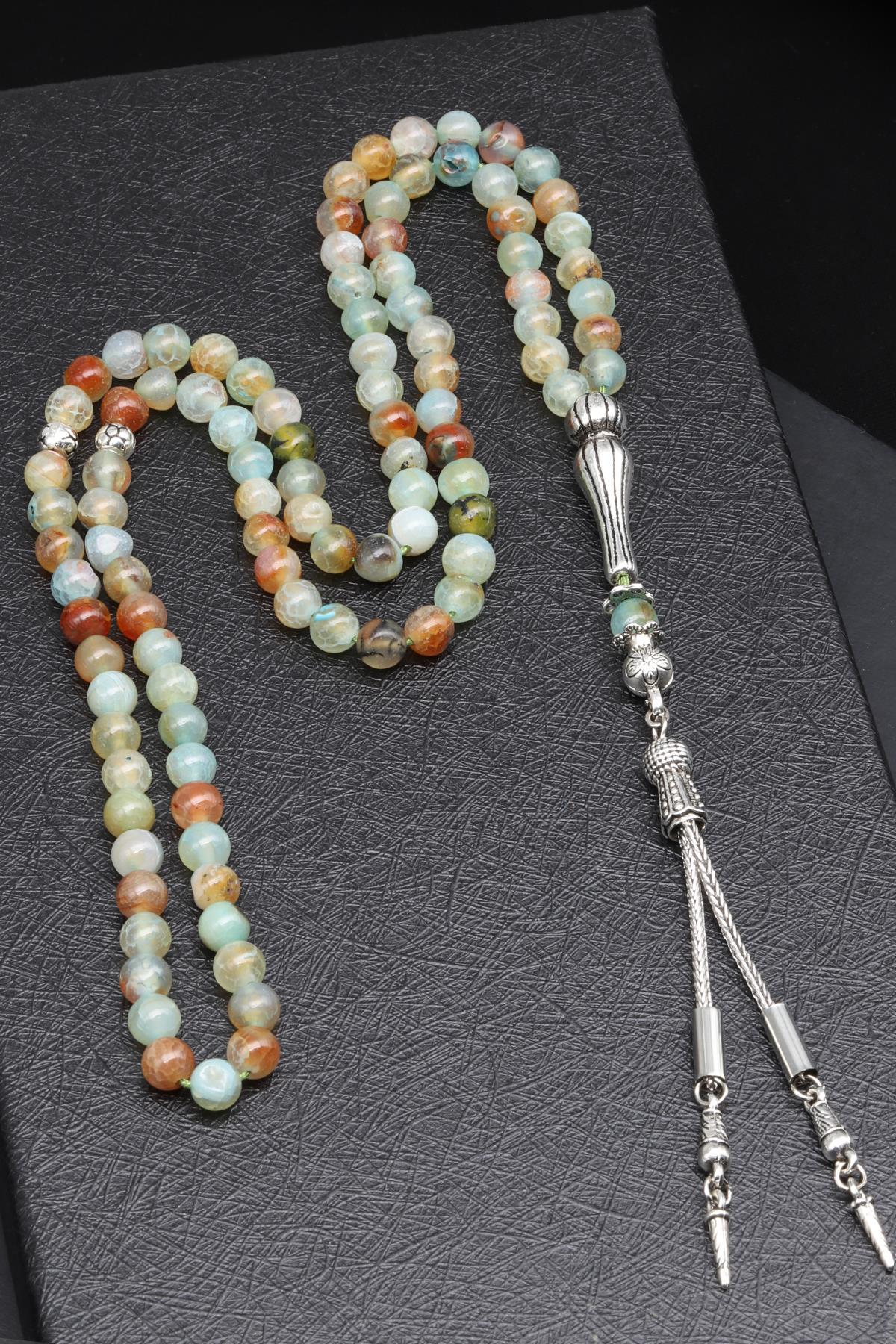 Akik Doğal Taş 99'Lu Tesbih 6 mm Küre Kesim