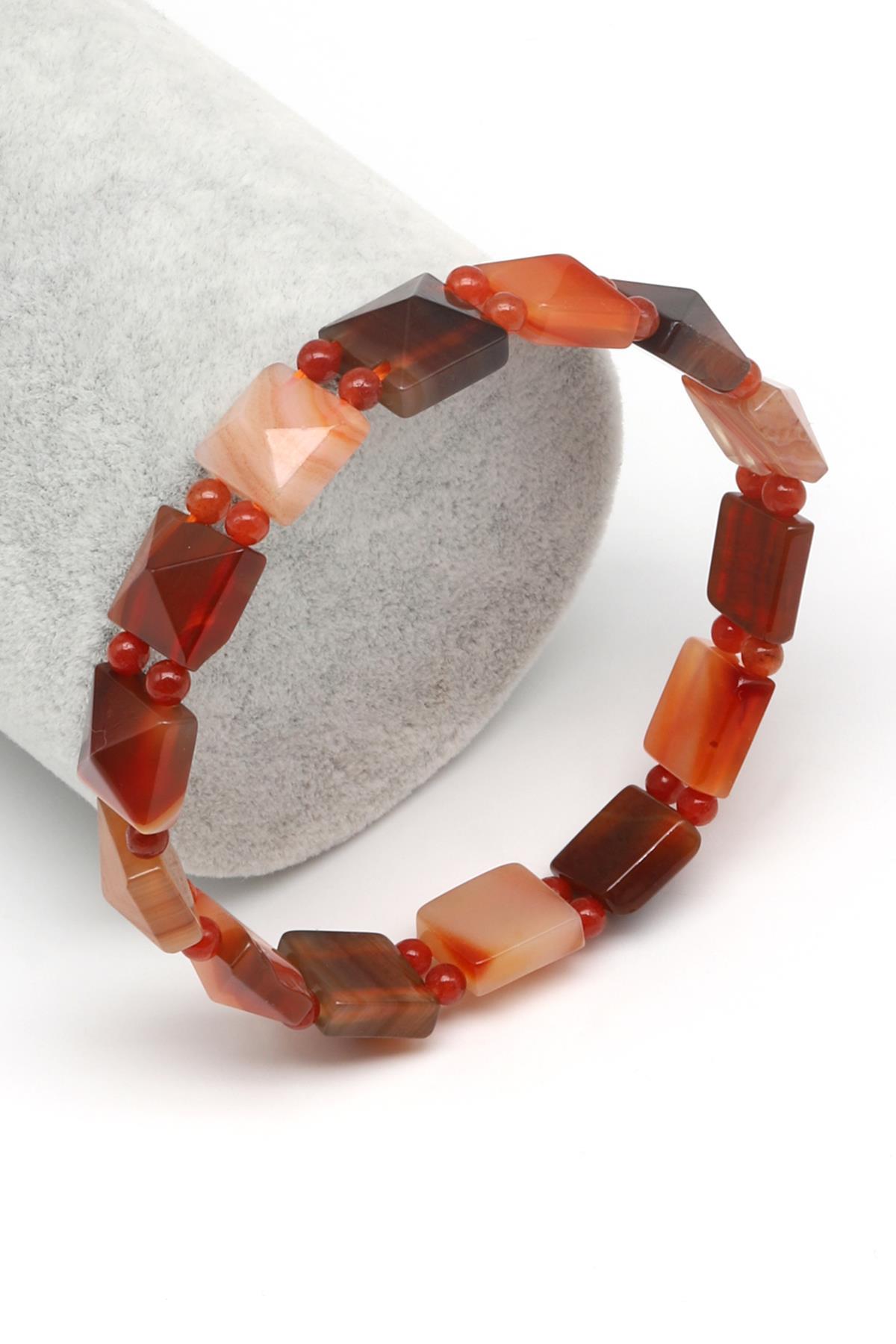 Akik Doğal Taş Bileklik 10 x 10 mm Özel Kesim