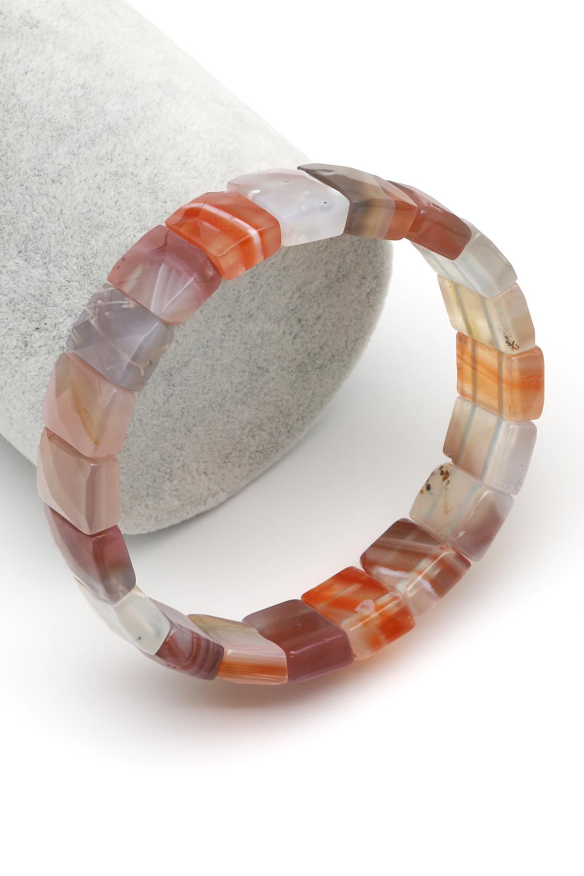 Akik Doğal Taş Bileklik 10 x 14 mm Özel Kesim