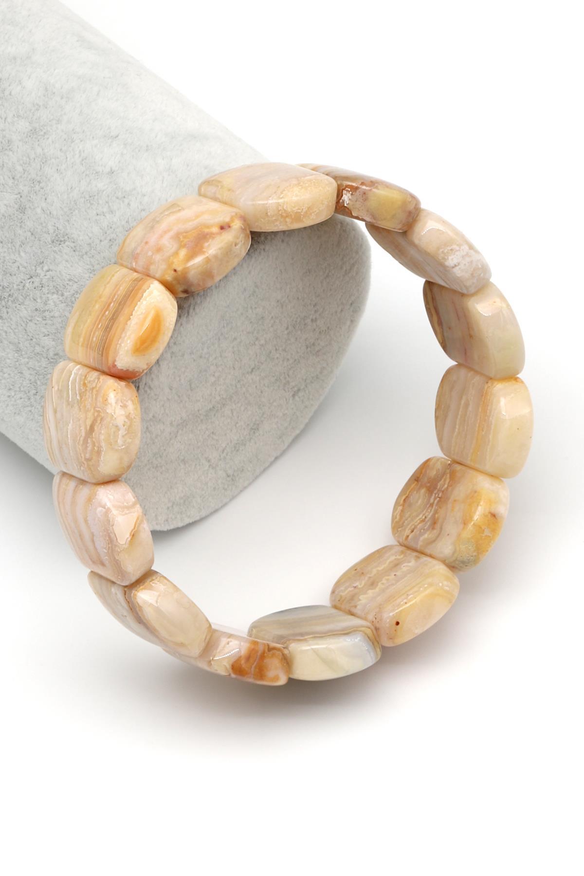 Akik Doğal Taş Bileklik 14 x 20 mm Özel Kesim