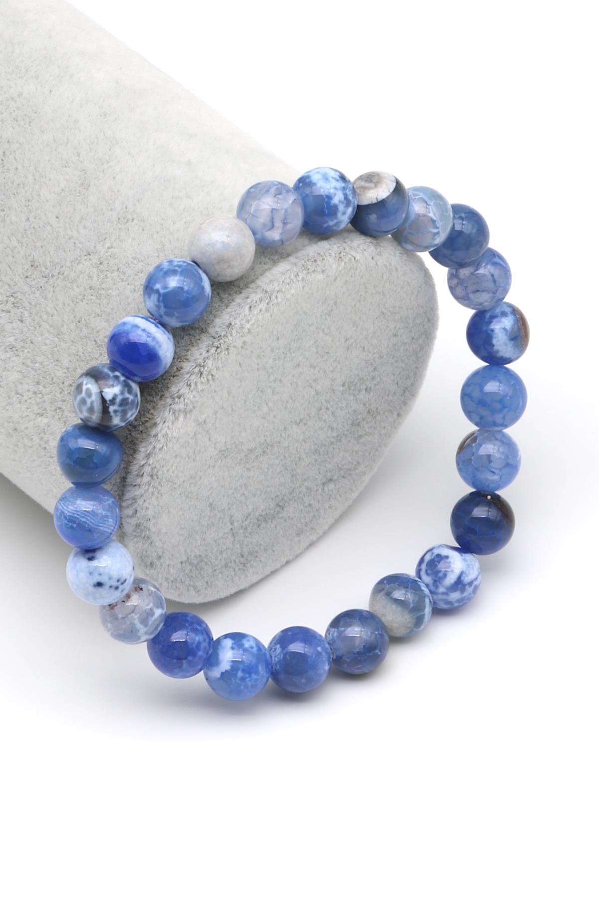 Akik Doğal Taş Bileklik 8 mm Küre Kesim