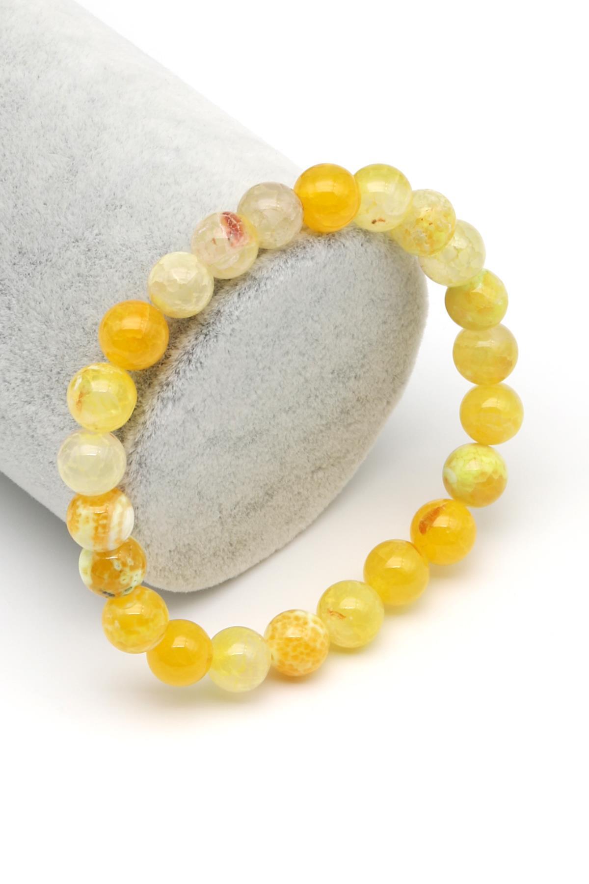 Akik Doğal Taş Bileklik 8 mm Küre Kesim