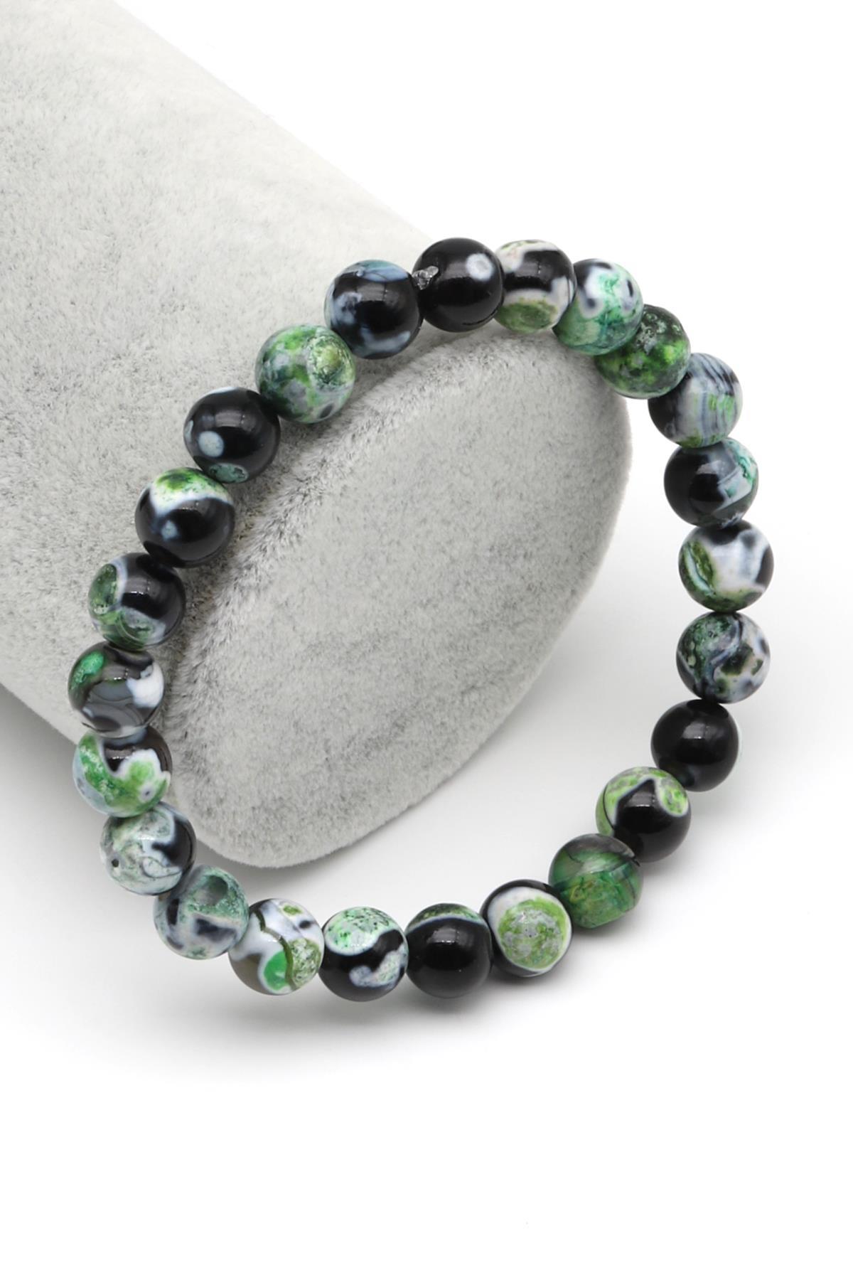 Akik Doğal Taş Bileklik 8 mm Küre Kesim