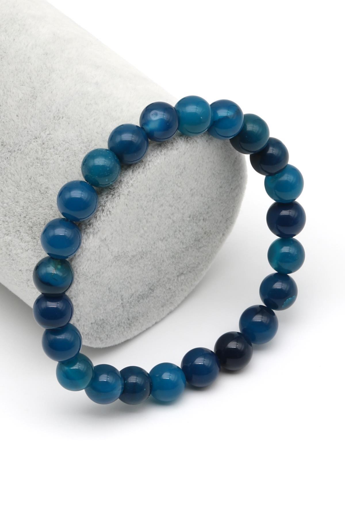 Akik Doğal Taş Bileklik 8 mm Küre Kesim