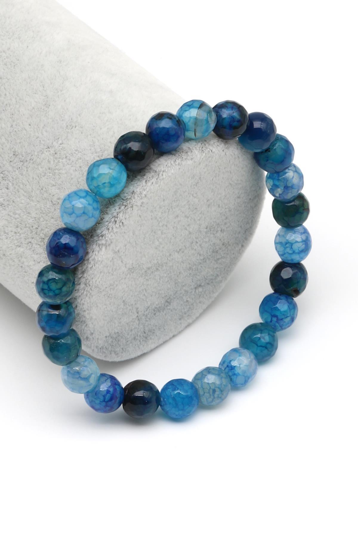 Akik Doğal Taş Bileklik 8 mm Küre Kesim