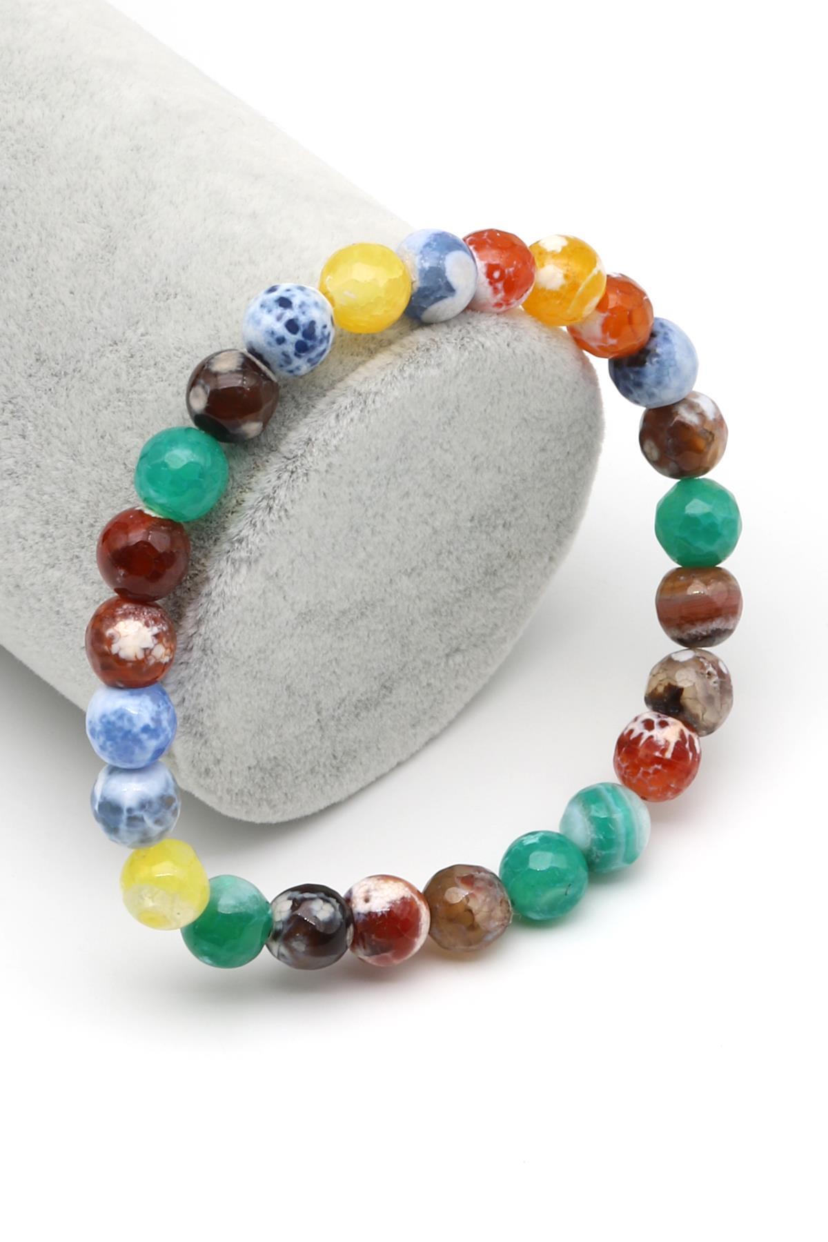 Akik Doğal Taş Bileklik 8 mm Küre Kesim