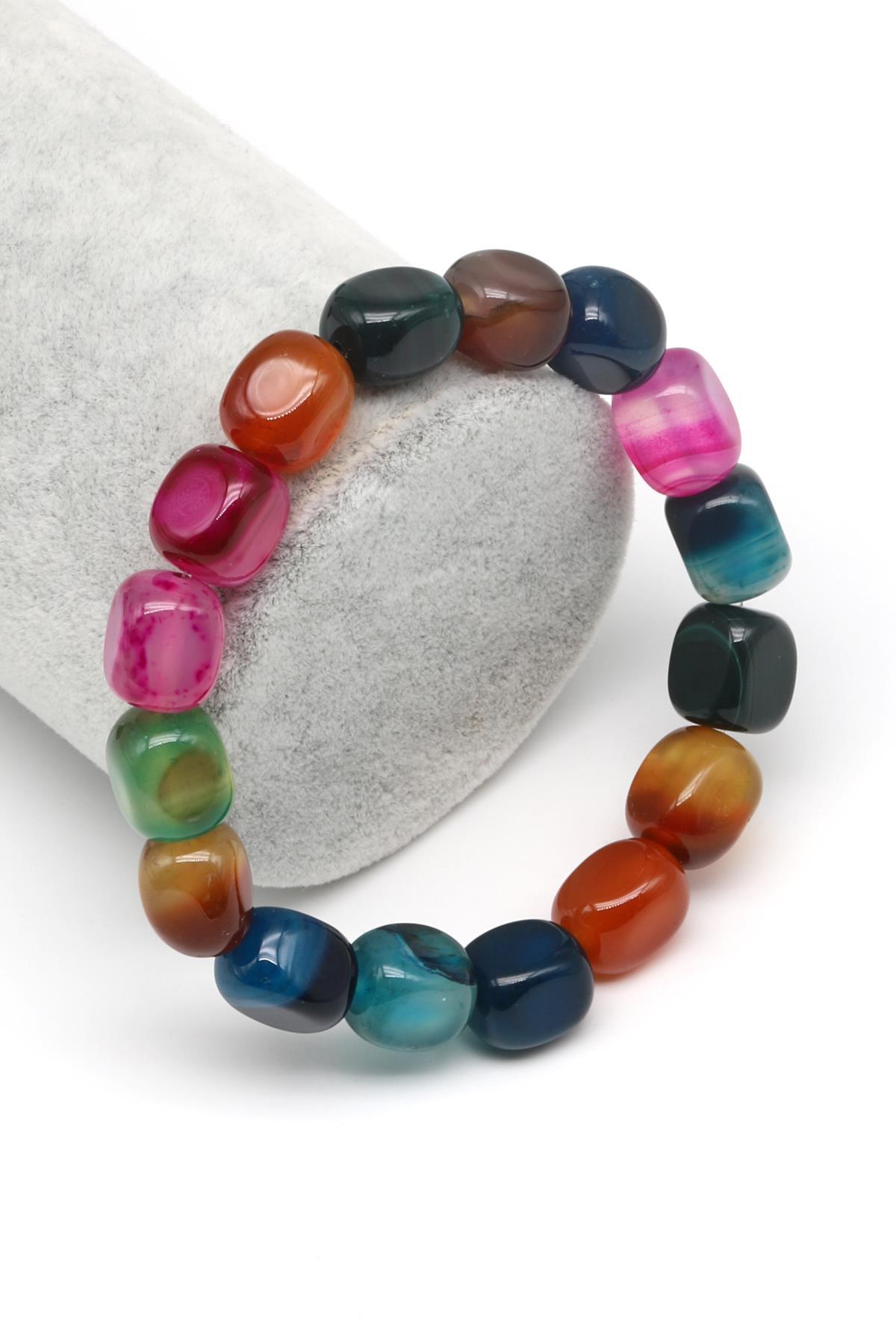 Akik Doğal Taş Bileklik 9 x 11 mm Özel Kesim