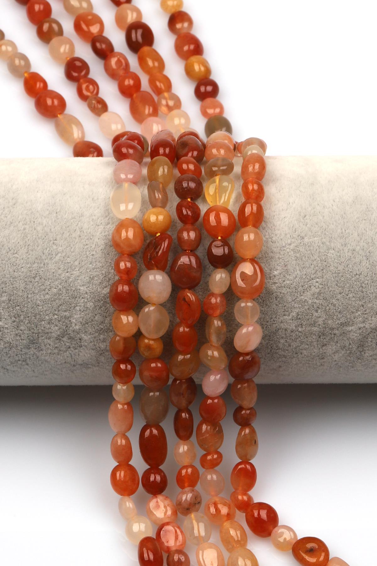 Akik Doğal Taş Dizi 6 x 8 mm Mercimek Kesim