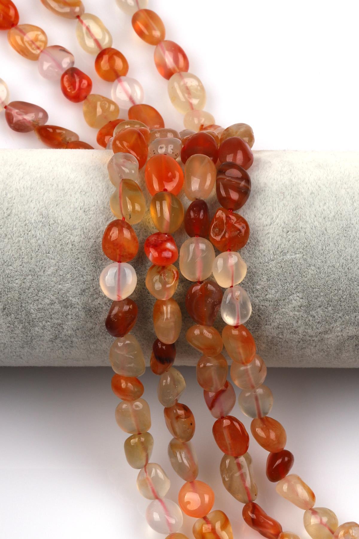 Akik Doğal Taş Dizi 8 x 12 mm Mercimek Kesim