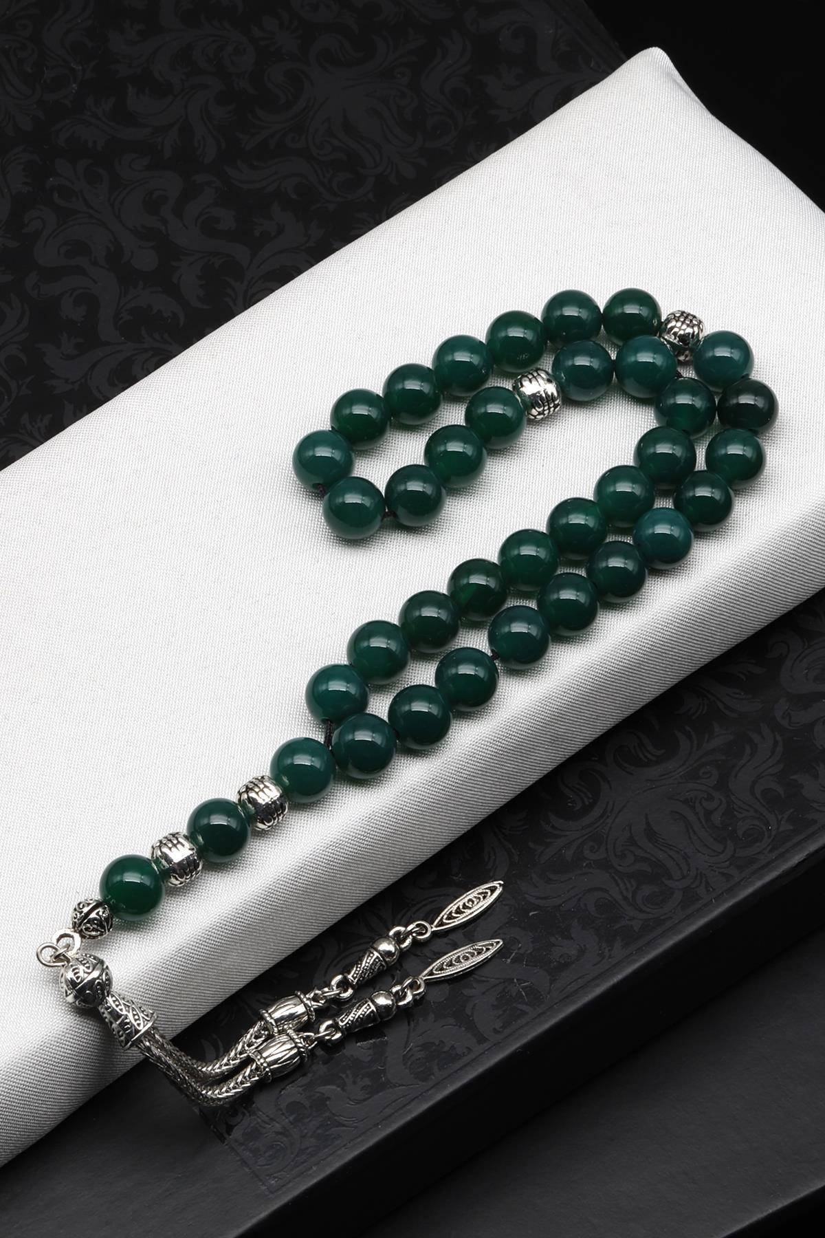 Akik Doğal Taş Tesbih 8 mm Küre Kesim