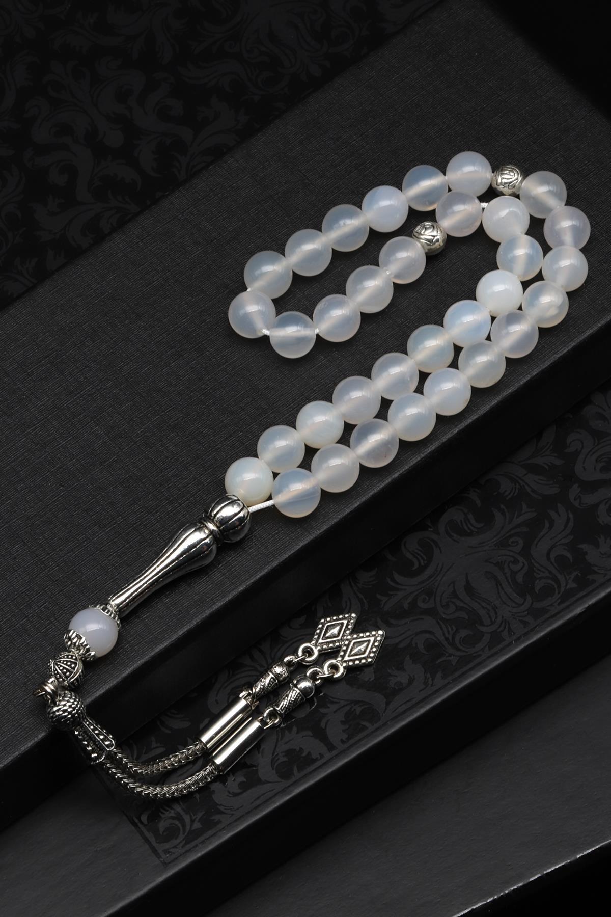 Akik Doğal Taş Tesbih 8 mm Küre Kesim