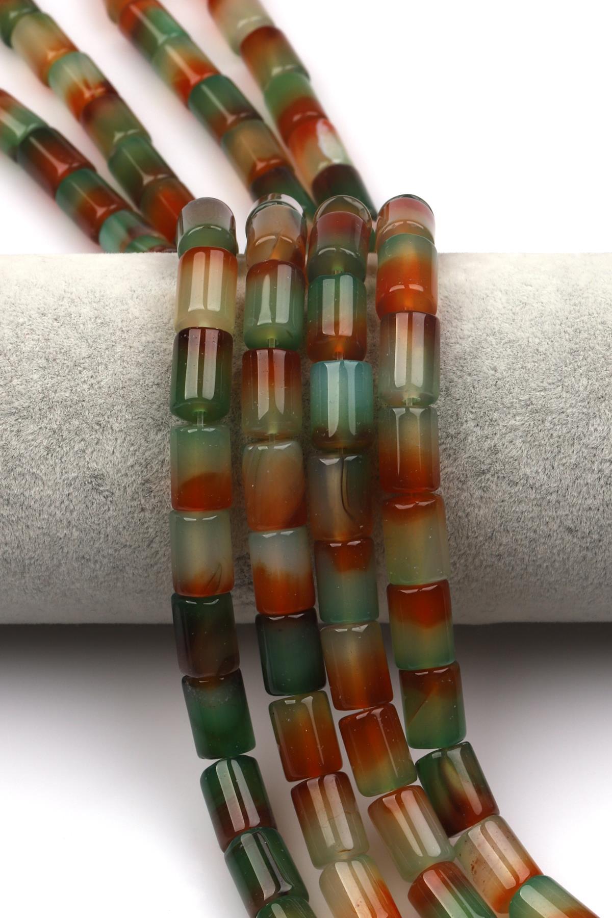 Akik Doğaltaş Dizi 8 x 12 mm Silindir Kesim