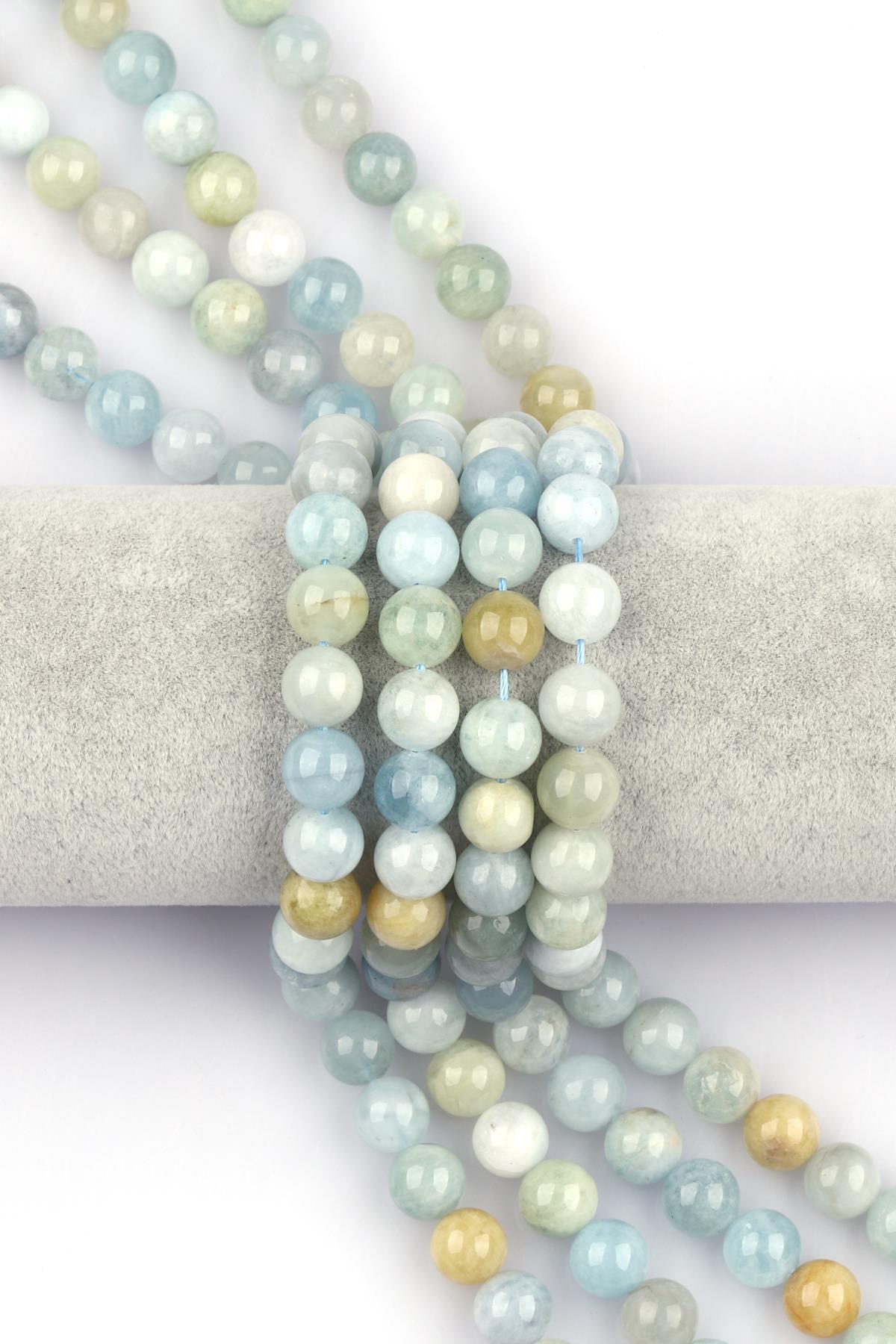 Akuamarin ( A Kalite ) Doğal Taş Dizi 10 mm Küre Kesim