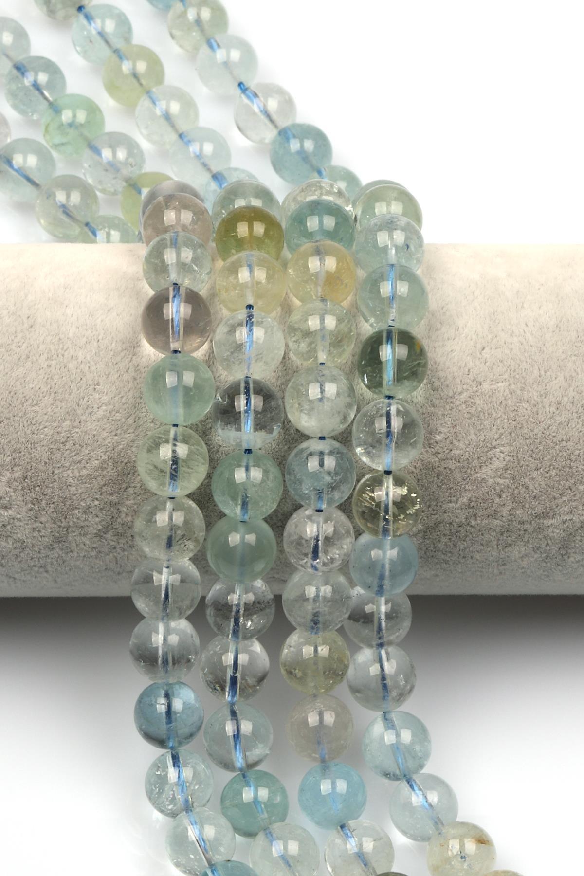 Akuamarin (A Kalite) Doğal Taş Dizi 10 mm Küre Kesim
