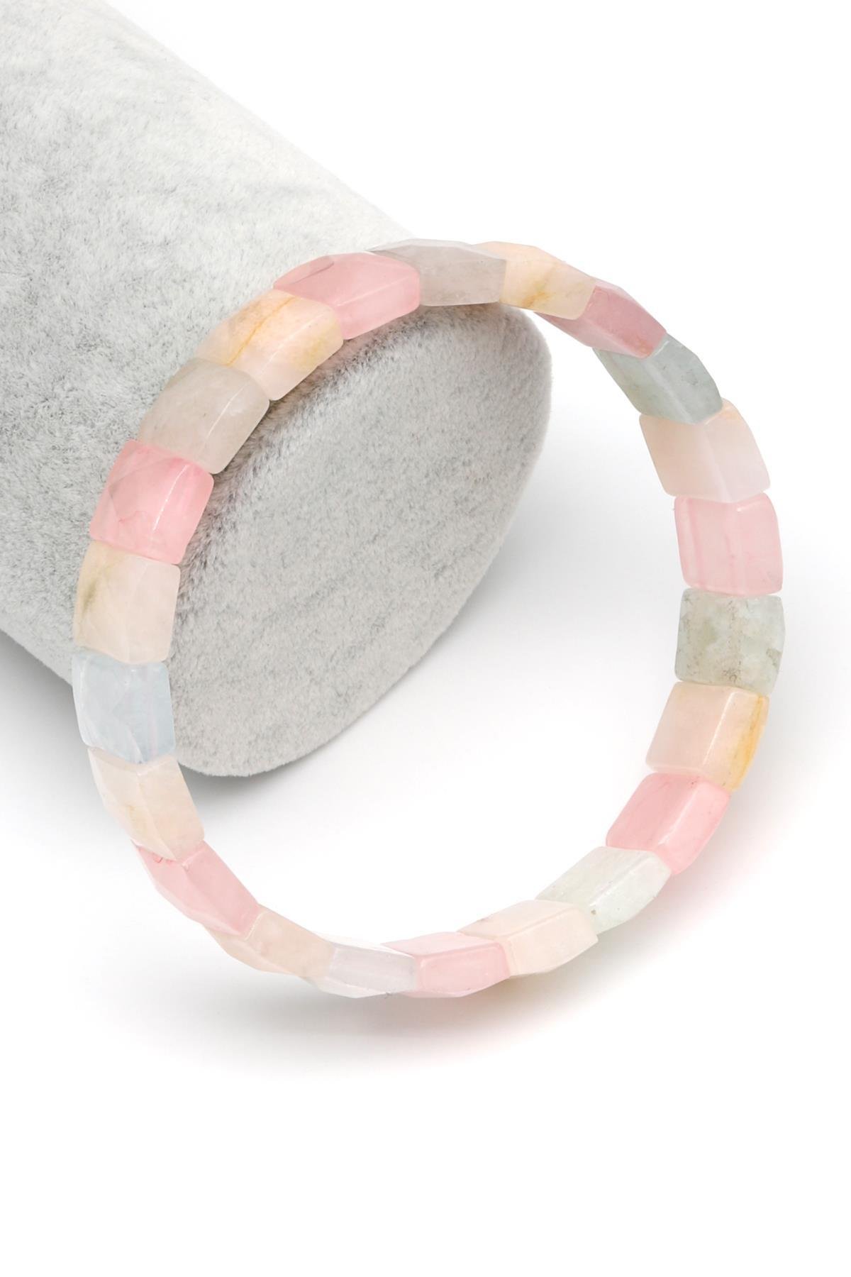 Akuamarin-Morganit-Heliodor Doğal Taş Bileklik 9 x 12 mm Özel Kesim