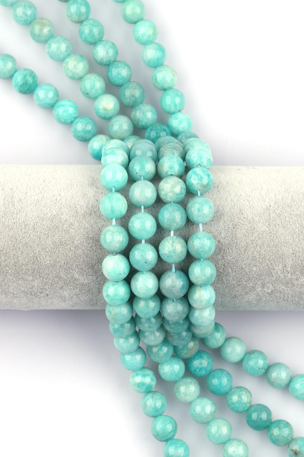 Amazonit ( A Kalite ) Doğal Taş Dizi 10 mm Küre Kesim