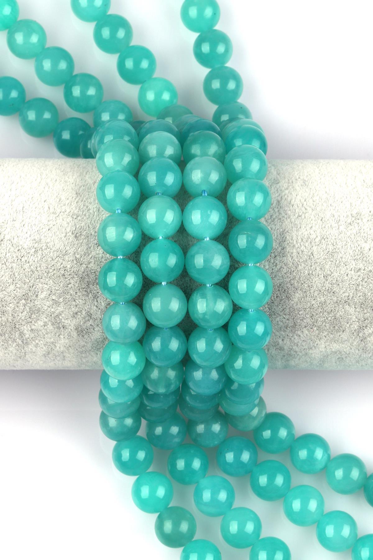 Amazonit ( AA Kalite ) Doğal Taş Dizi 10 mm Küre Kesim