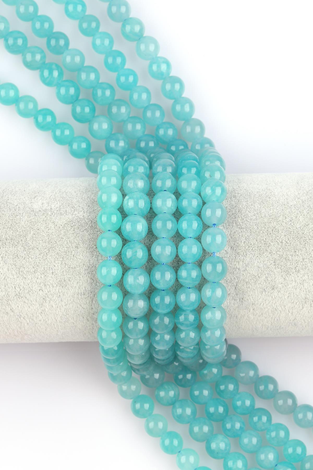 Amazonit ( AAA Kalite ) Doğal Taş Dizi 8 mm Küre Kesim