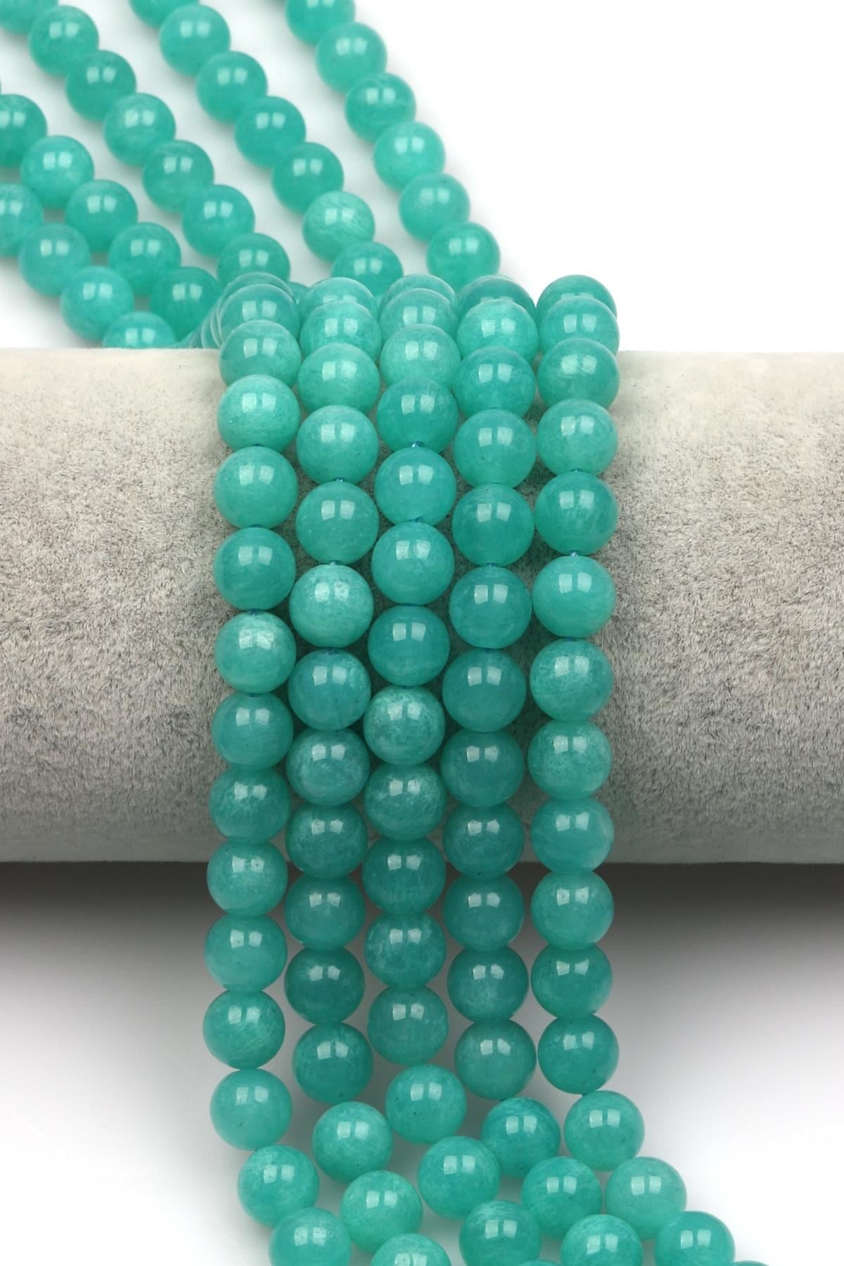 Amazonit (AAA Kalite) Doğal Taş Dizi 8 mm Küre Kesim