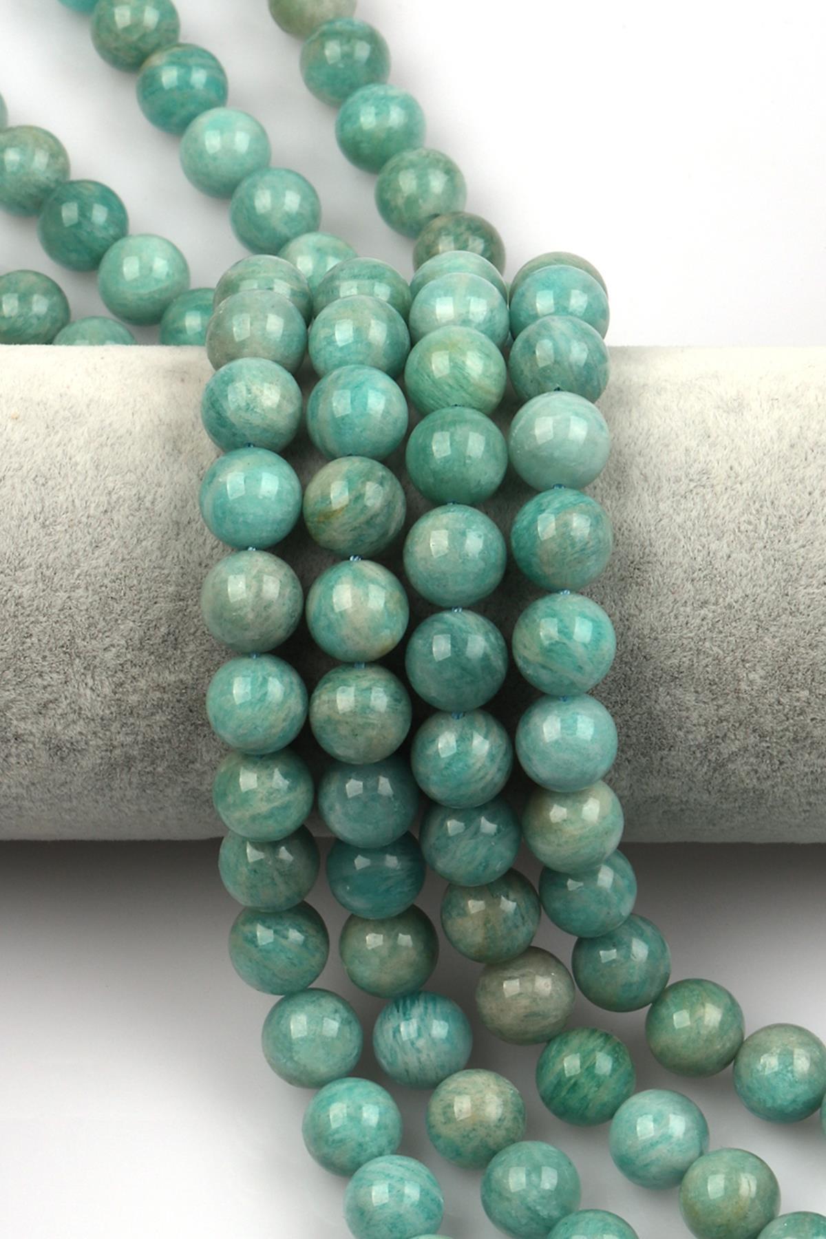 Amazonit ( AB Kalite ) Doğal Taş Dizi 10 mm Küre Kesim