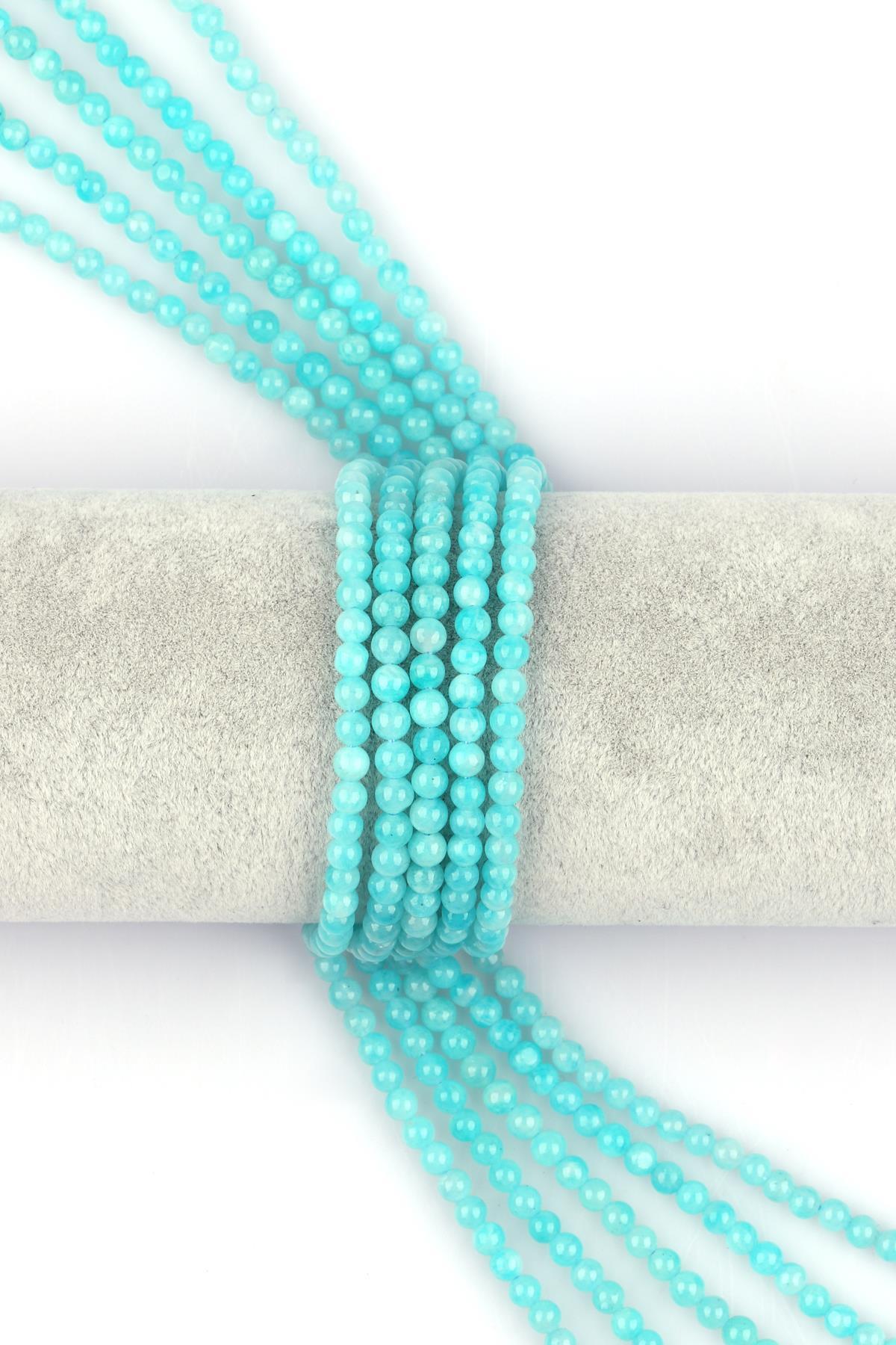 Amazonit Doğal Taş 4 mm Küre Kesim