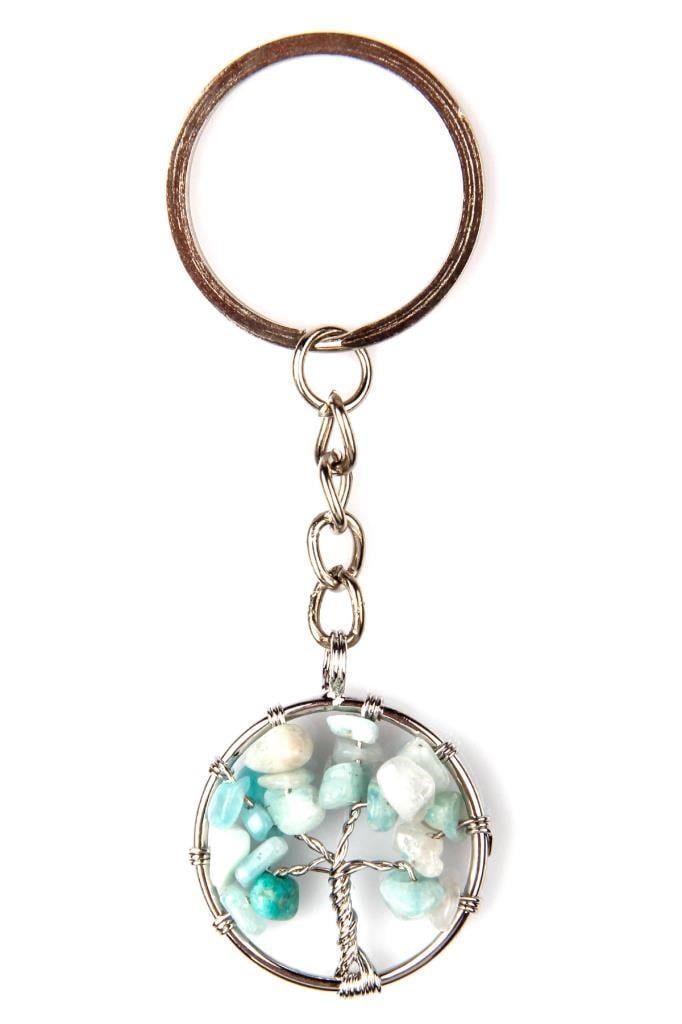 Amazonit Doğal Taş Anahtarlık
