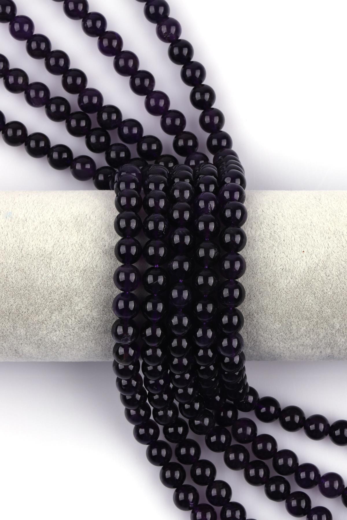 Ametist ( AB Kalite ) Doğal Taş Dizi 8 mm Küre Kesim